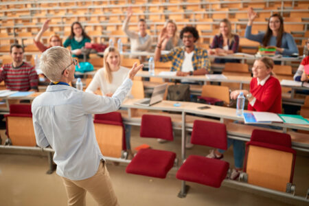 Professor Holding Lecture